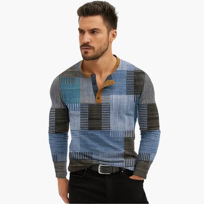 Pull en maille pour homme, design patchwork moderne