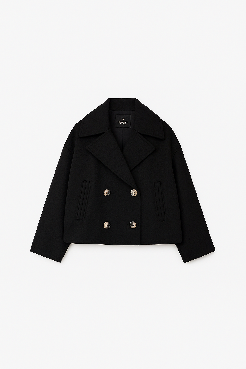 Manteau court élégant pour femmes avec double boutonnage