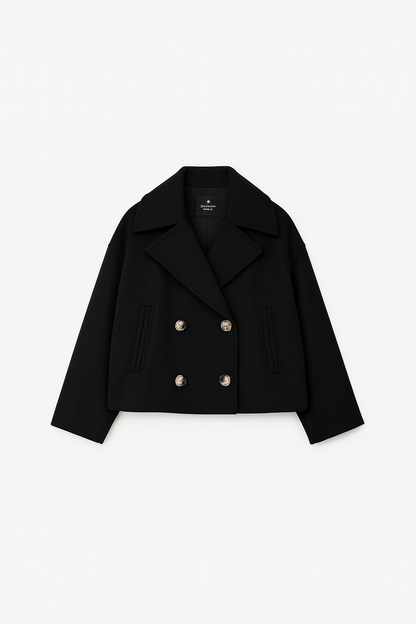 Manteau court élégant pour femmes avec double boutonnage