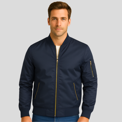 Blouson aviateur homme avec fermeture éclair métallique moderne