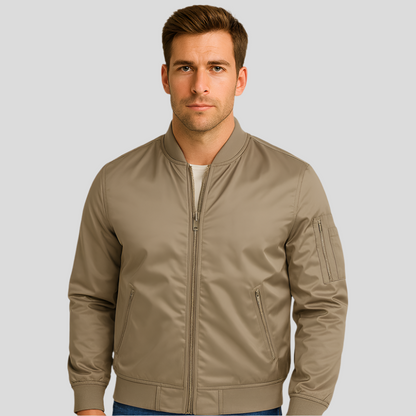 Blouson aviateur homme avec fermeture éclair métallique moderne