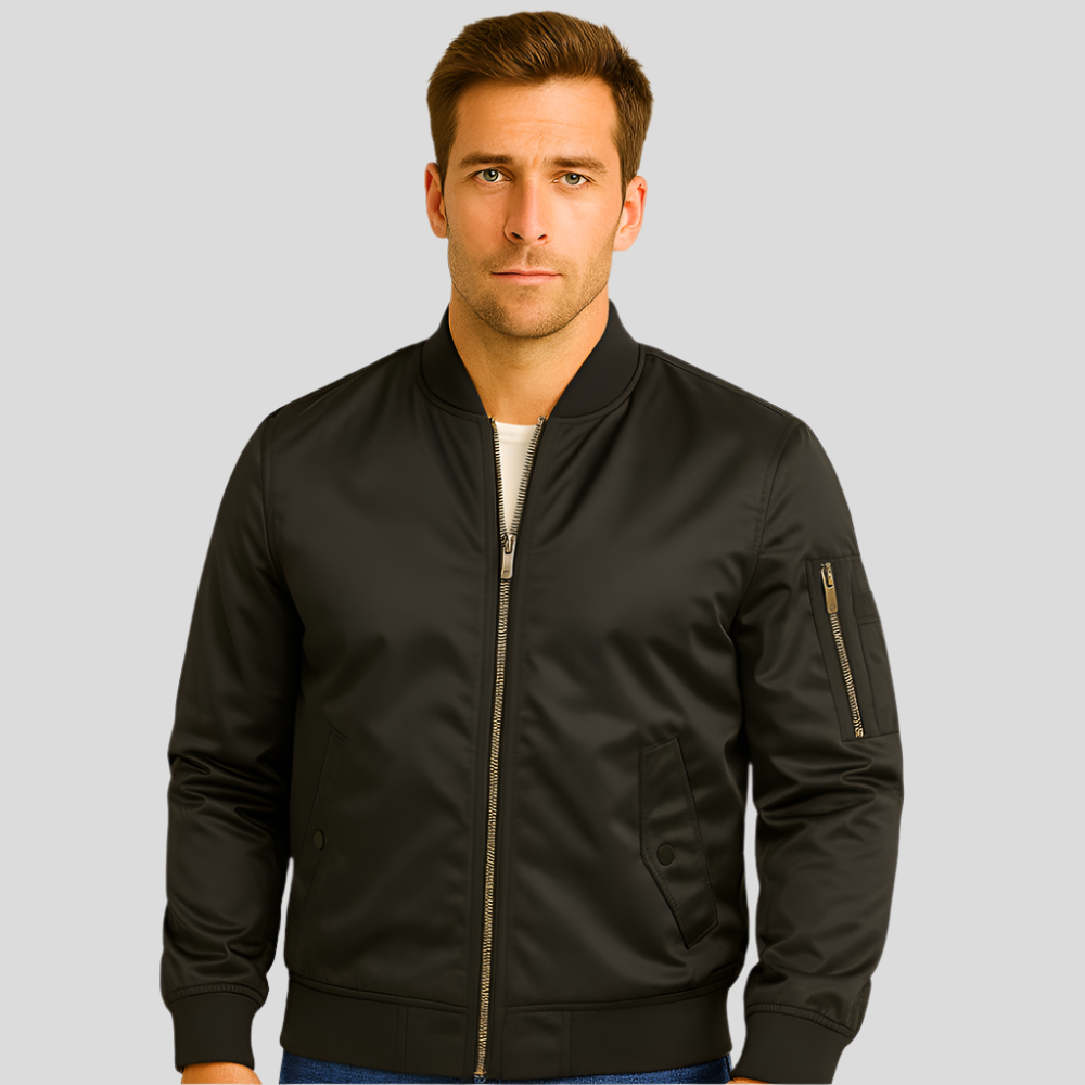 Blouson aviateur homme avec fermeture éclair métallique moderne