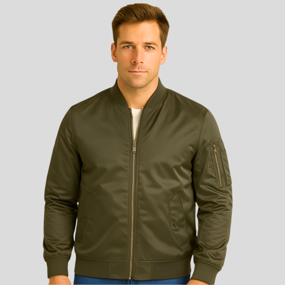 Blouson aviateur homme avec fermeture éclair métallique moderne