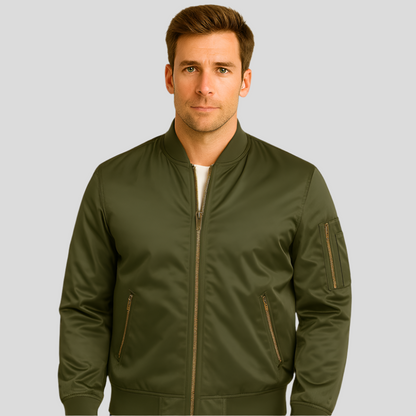 Blouson aviateur homme avec fermeture éclair métallique moderne