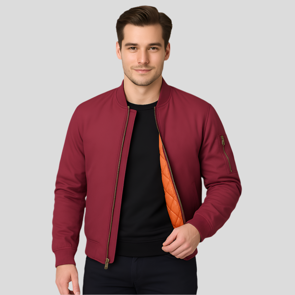 Blouson d'aviateur pour hommes, doublure chaude