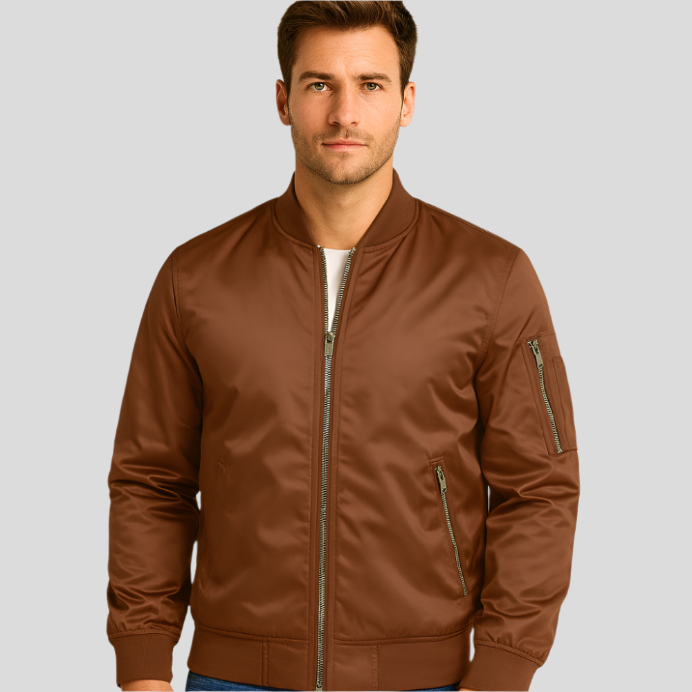 Blouson aviateur homme avec fermeture éclair métallique moderne