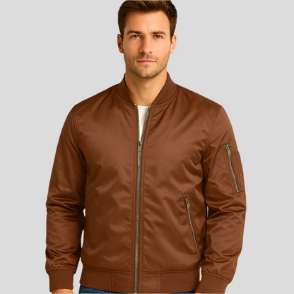 Blouson aviateur homme avec fermeture éclair métallique moderne