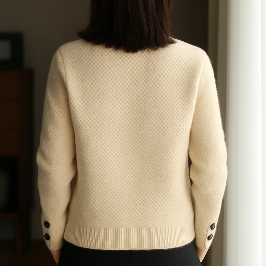 Eleganter Wollcardigan Damen Klassik Design - IdealeKleiden