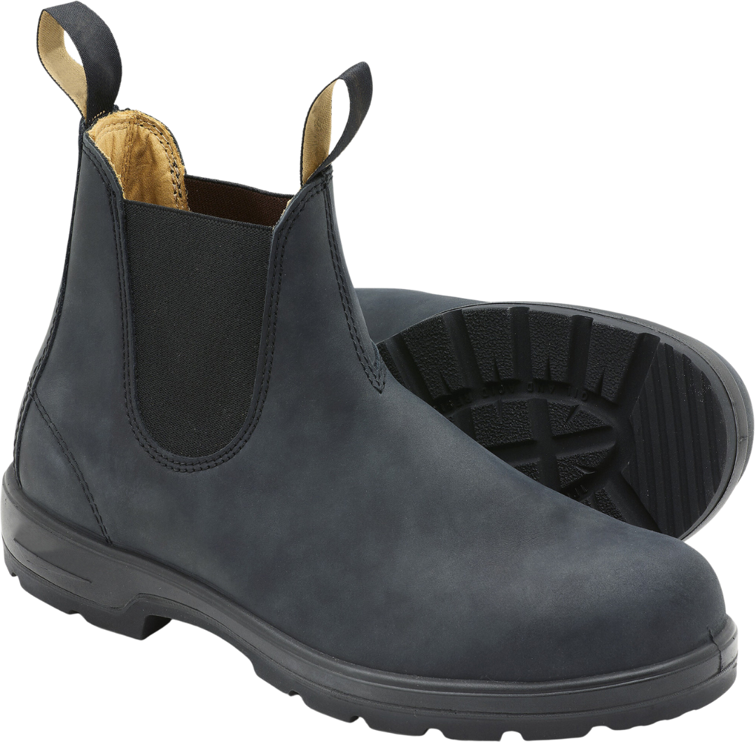 Schwarze Leder-Chelsea-Stiefel Herren - IdealeKleiden