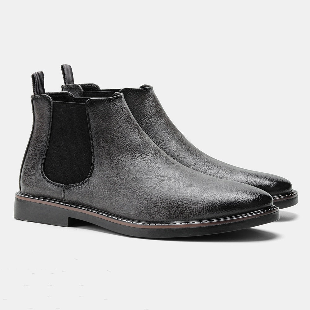 Bottines Chelsea en cuir montantes pour homme