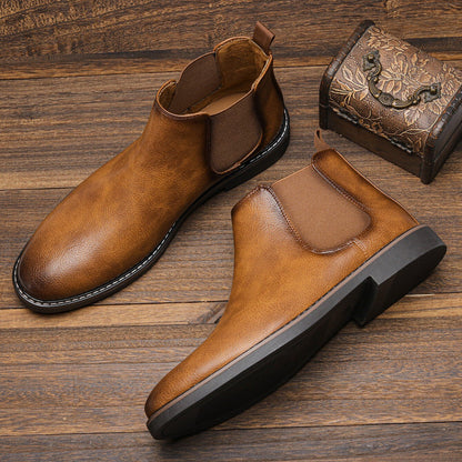 Bottines Chelsea en cuir montantes pour homme