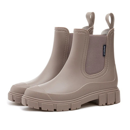 Bottes de pluie imperméables pour femmes, type bottine, avec semelle antidérapante