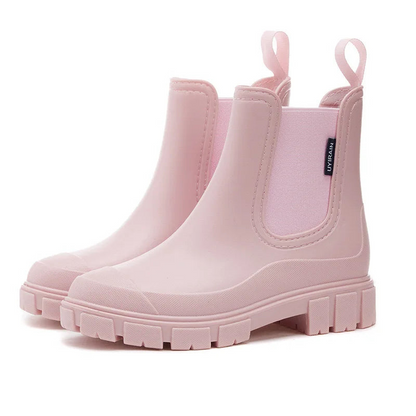 Bottes de pluie imperméables pour femmes, type bottine, avec semelle antidérapante