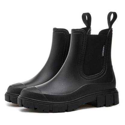 Bottes de pluie imperméables pour femmes, type bottine, avec semelle antidérapante