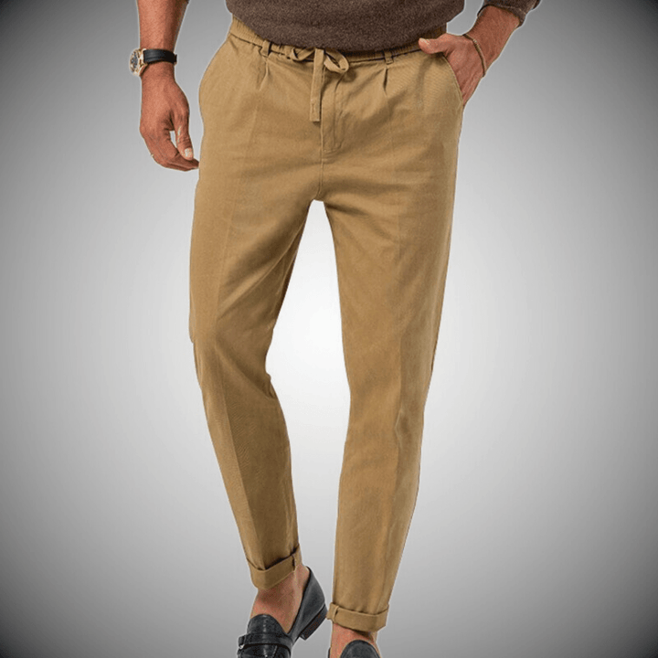 Pantalon chino confortable pour homme avec cordon de serrage