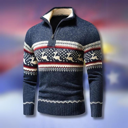 Pull d'hiver chaud pour hommes à motif renne