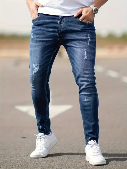 Röhrenjeans Männer Ripped Design - IdealeKleiden