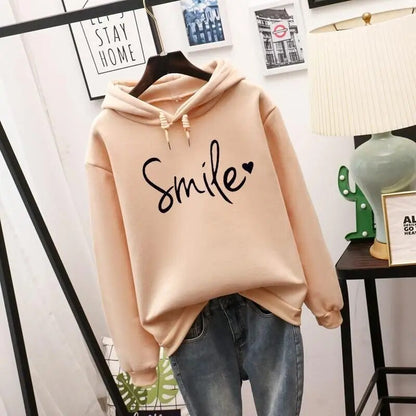 Komfortable Hoodie Smile Grafik Sweatjacke - IdealeKleiden