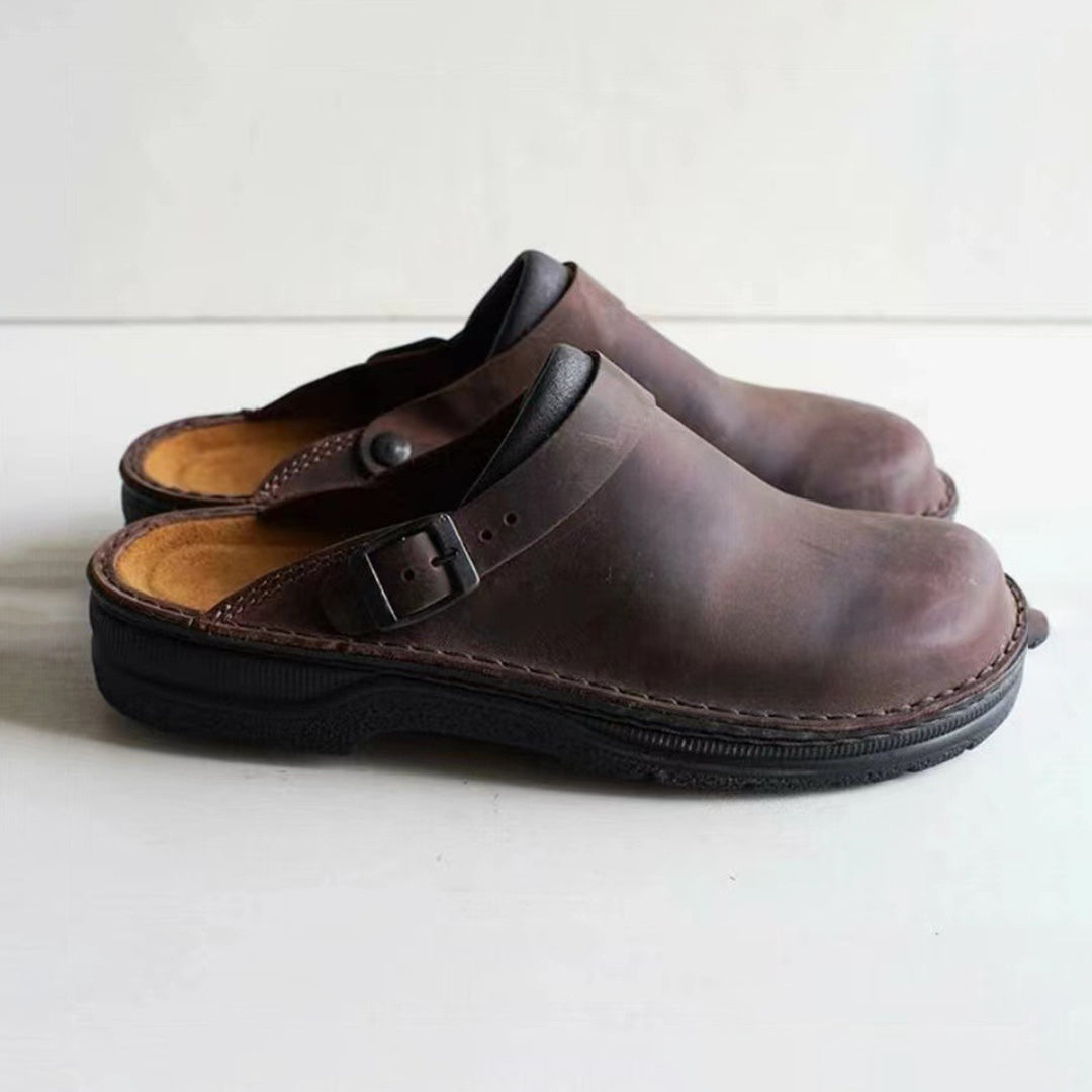 Clogs rétro en cuir pour hommes Confortables