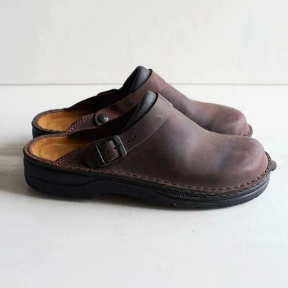 Clogs rétro en cuir pour hommes Confortables