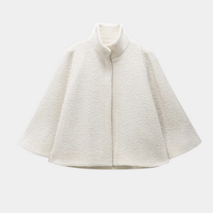 Manteau élégant pour femme avec cape et taille cintrée