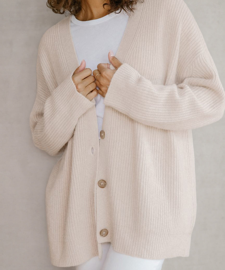 Cardigan en maille élégant pour femme Col en V Boutons