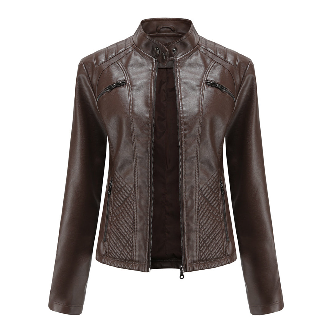 Veste en cuir automne femme stylée