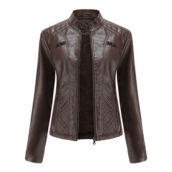 Veste en cuir automne femme stylée
