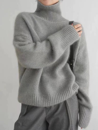 Pull à col roulé doux Écharpe femme style moderne