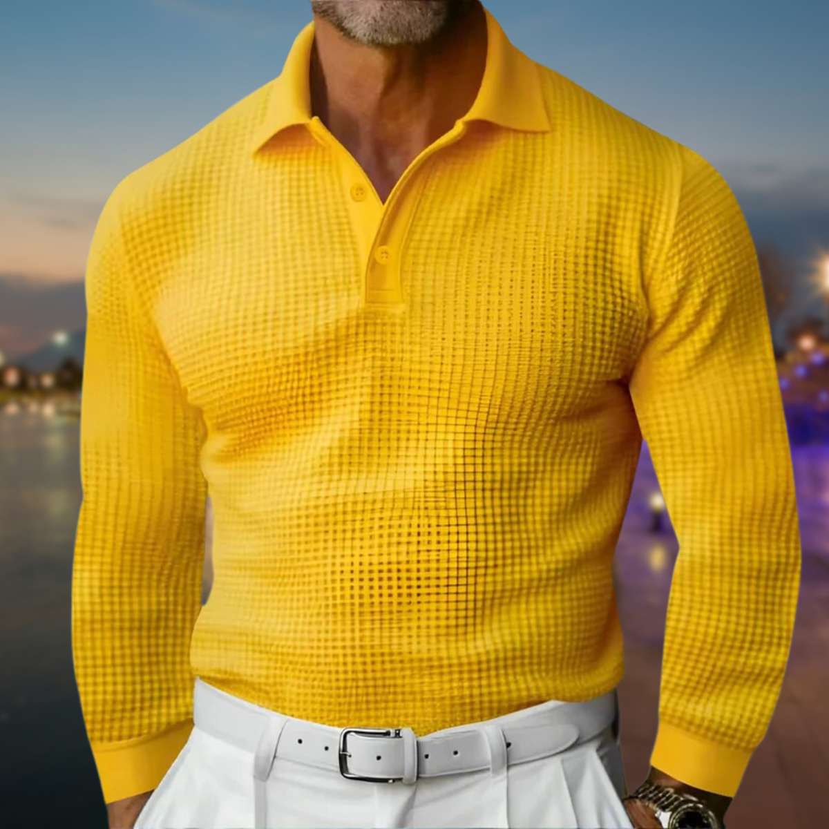 Polo sweatshirt confortable en coton pour homme