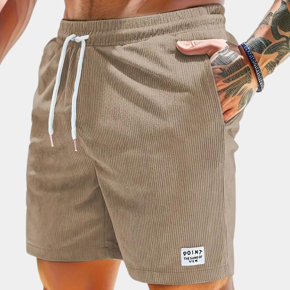 Shorts décontracté en velours côtelé extensible pour homme