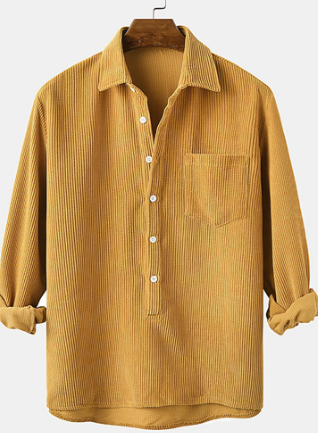 Chemise à manches longues élégante pour homme avec col
