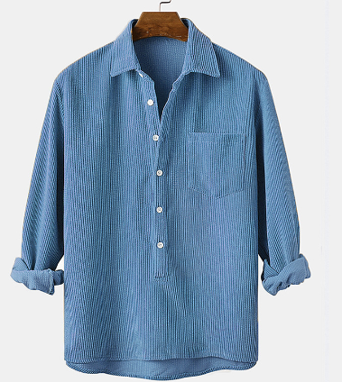 Chemise à manches longues élégante pour homme avec col