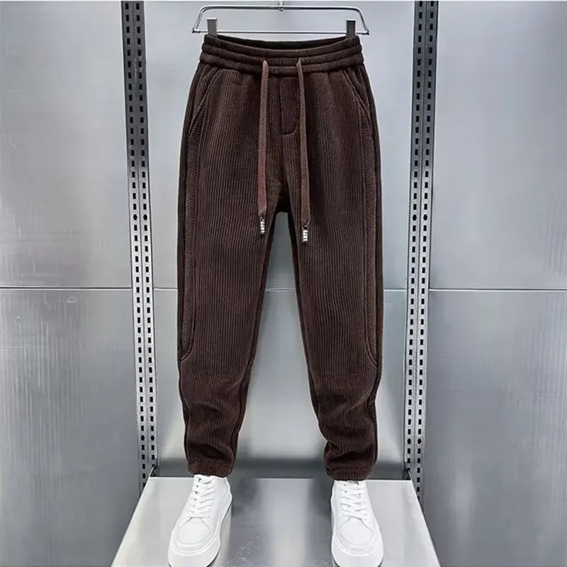 Pantalon en velours côtelé pour homme Confortable Élégant Jambes Larges