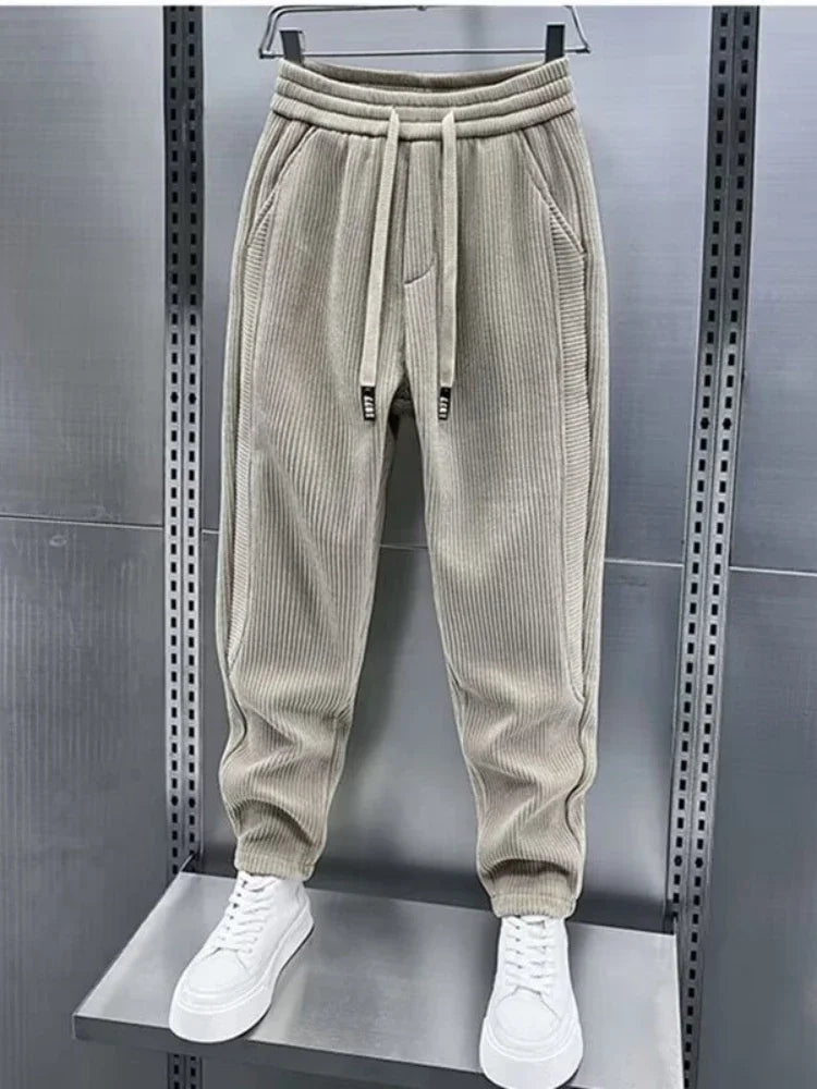 Pantalon en velours côtelé pour homme Confortable Élégant Jambes Larges