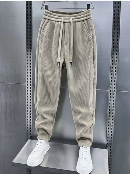 Pantalon en velours côtelé pour homme Confortable Élégant Jambes Larges
