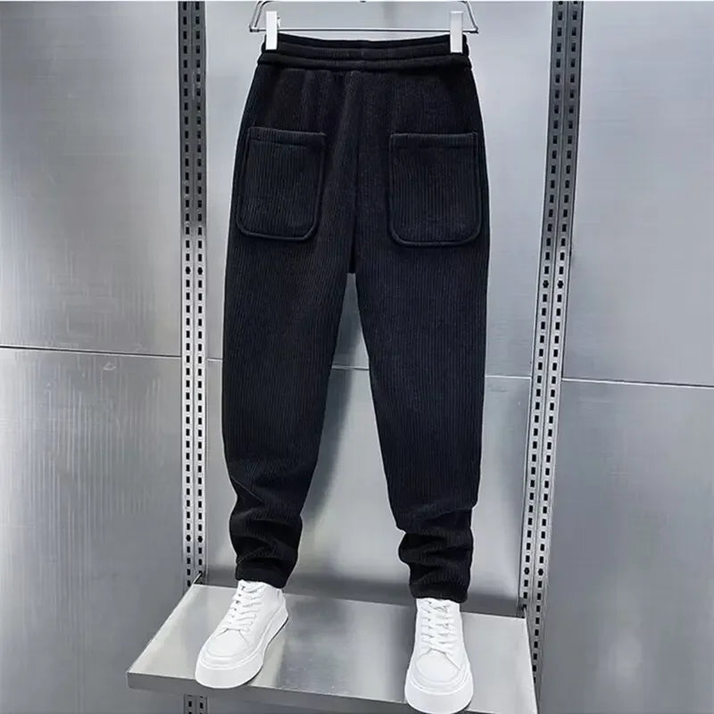 Pantalon en velours côtelé pour homme Confortable Élégant Jambes Larges