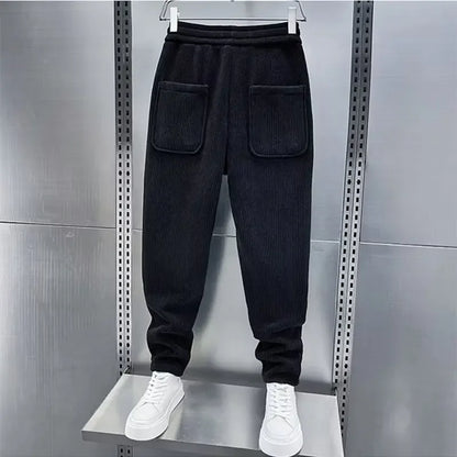Pantalon en velours côtelé pour homme Confortable Élégant Jambes Larges