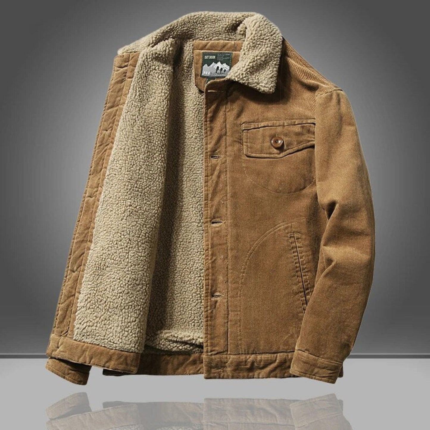 Veste d'hiver homme doublée polaire chaude