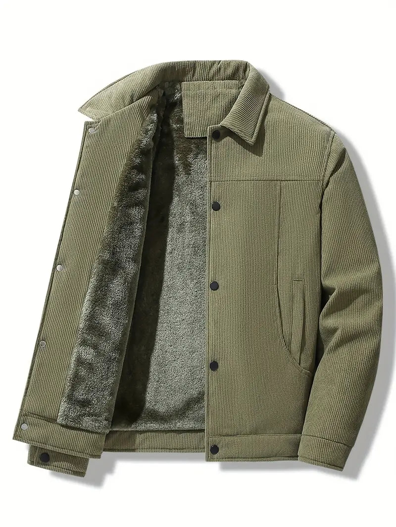 Veste d'hiver pour homme, isolation polaire, velours côtelé