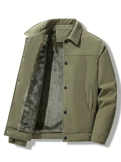 Veste d'hiver pour homme, isolation polaire, velours côtelé
