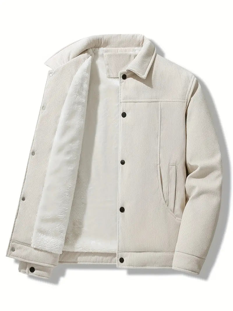 Veste d'hiver pour homme, isolation polaire, velours côtelé