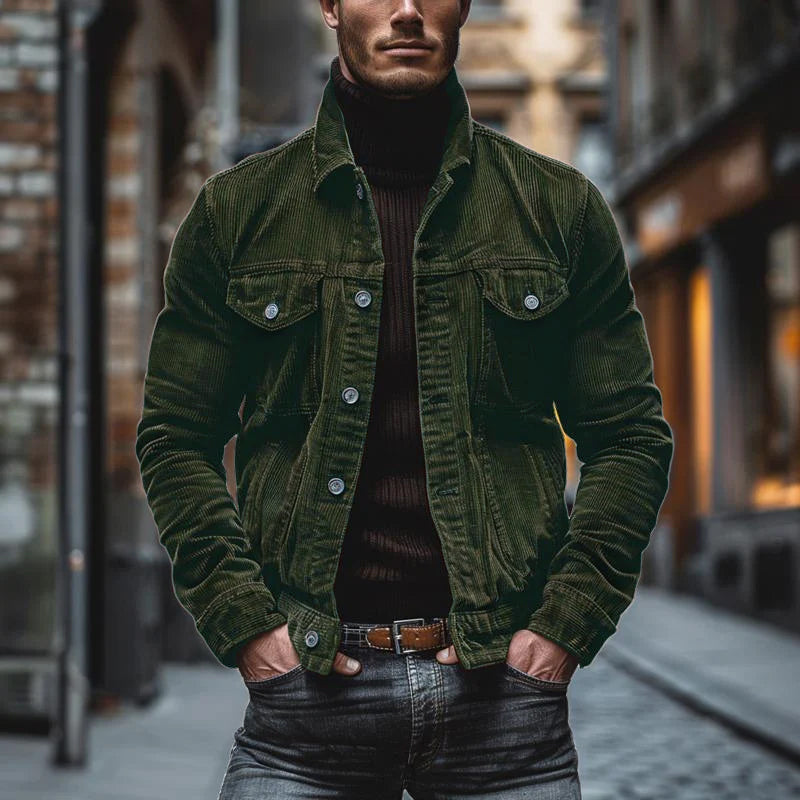 Veste mi-saison pour homme à boutons coupe classique