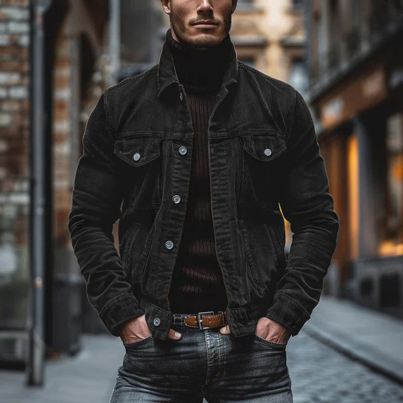Veste mi-saison pour homme à boutons coupe classique
