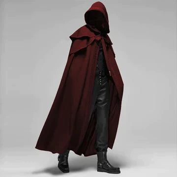 Manteau à capuche gothique noir élégance