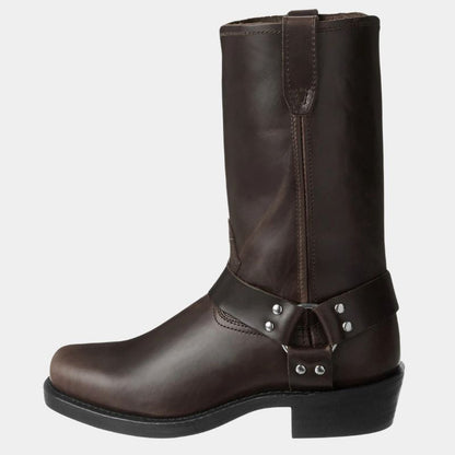 Bottes western en cuir pour hommes de style mi-mollet