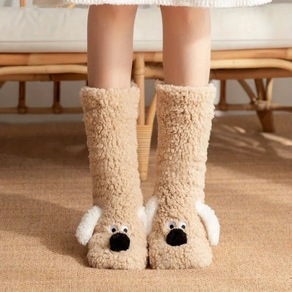 Chaussettes d'hiver douces avec motifs animaux pour enfants et adultes