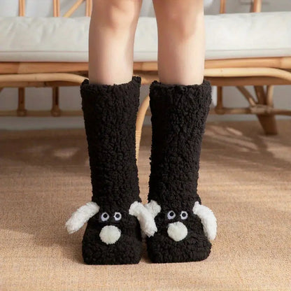 Chaussettes d'hiver douces avec motifs animaux pour enfants et adultes