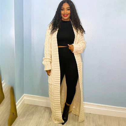 Cardigan long classique femme hiver