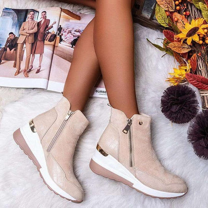 Bottes en cuir à talons hauts pour femme